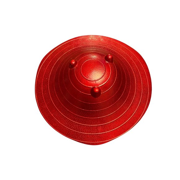 Mikasa 15" Red Textured Decorative Bowl With Raised Circular Design - Picture 3 of 7